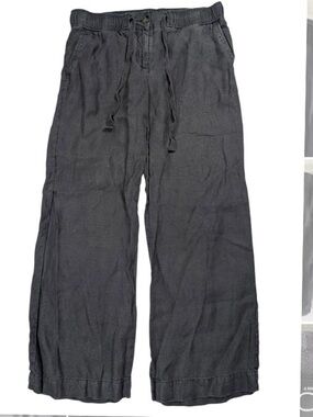 Loft 100% Linen Pants Marisa Size Medium Wide Straight Leg Gray